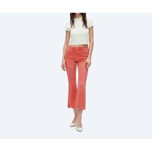 NEW BAYEAS alice mid rise crop flare jeans in tangerine red